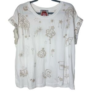 Johnny Was Astrology Embroidered Tee